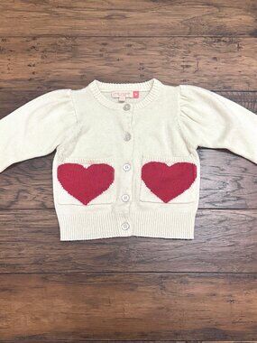 Pink Chicken 2Y Heart Cardigan Sweater
